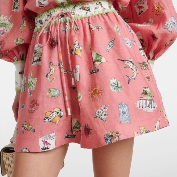 NWOT Alemais printed linen shorts US size 8 - Picture 3 of 6